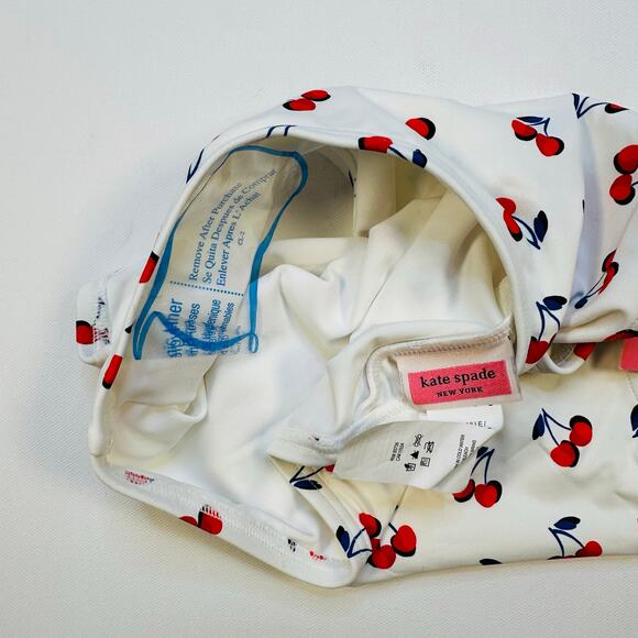 Kate Spade New York Cherry Toss Bandeau Bikini Top and High Waist Bottom - Picture 9 of 10